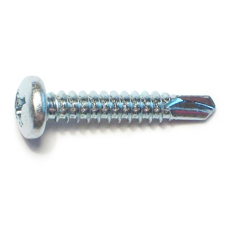 Midwest Fastener Self-Drilling Screw, #12 x 1-1/4 in, Zinc Plated Steel Pan Head Phillips Drive, 100 PK 50875
